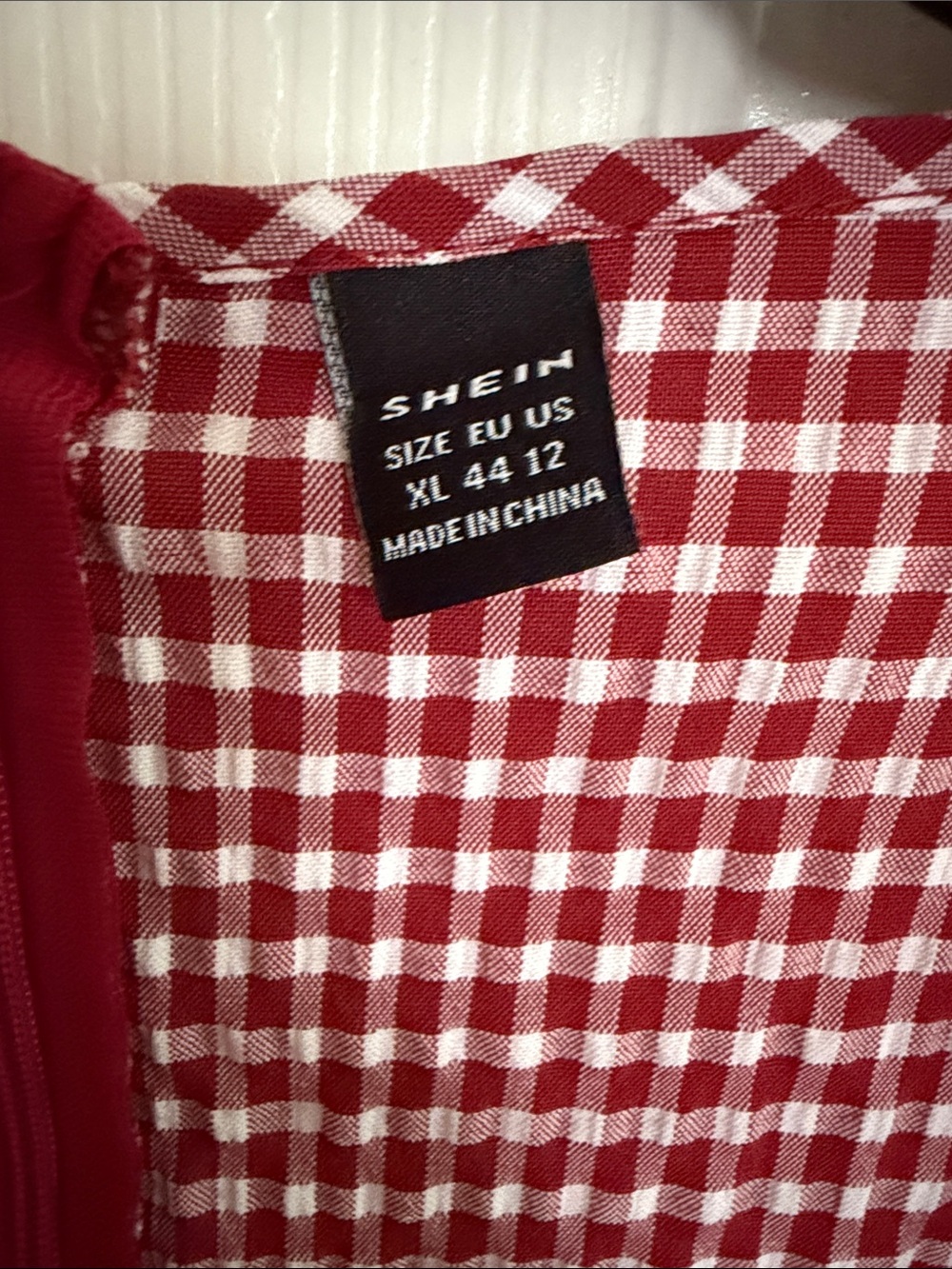 SHEIN Red Gingham Ruffle Sleeve Dress - Picture 2 of 2